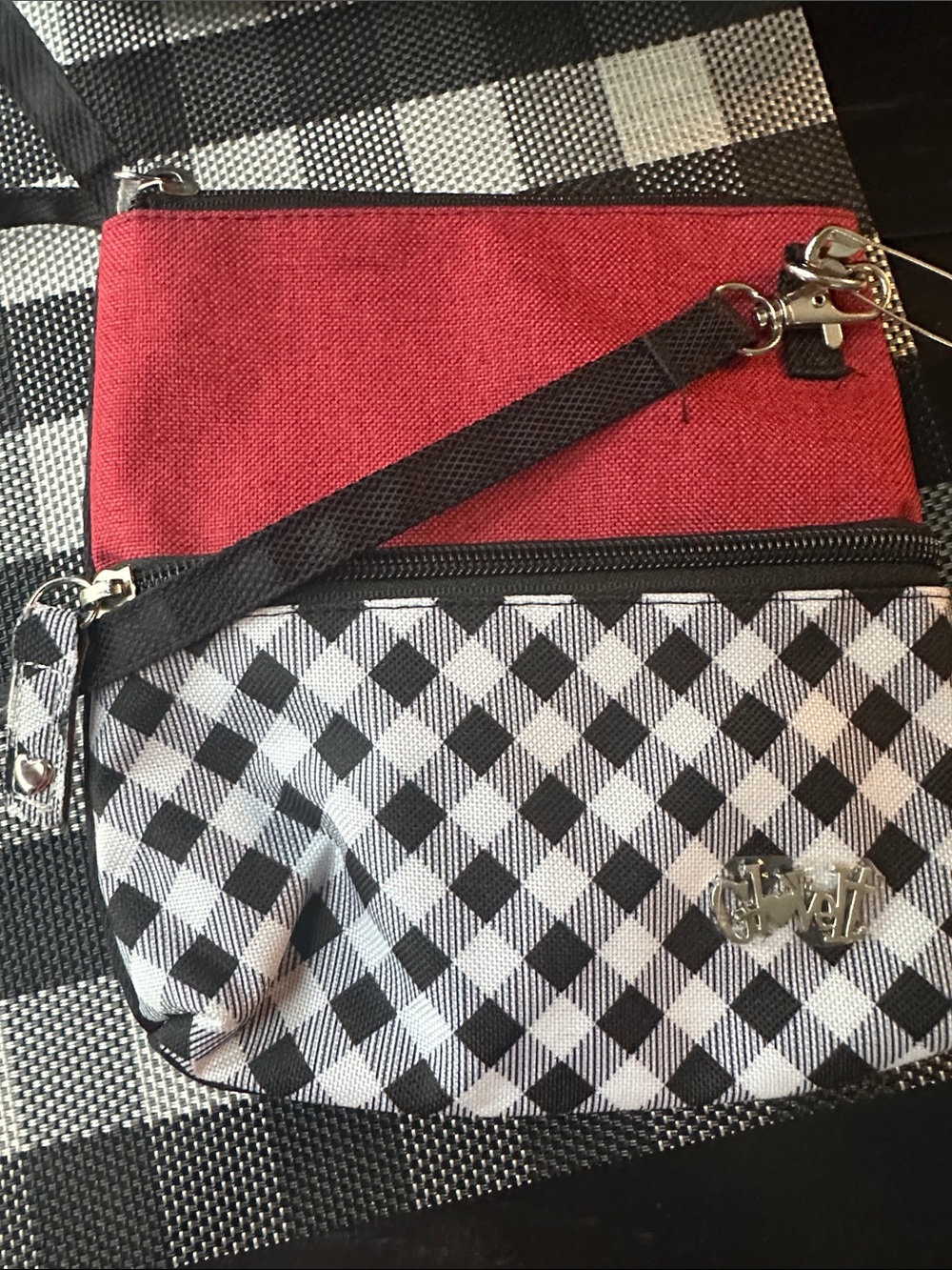 Red and Black Check Mini Crossbody Bag